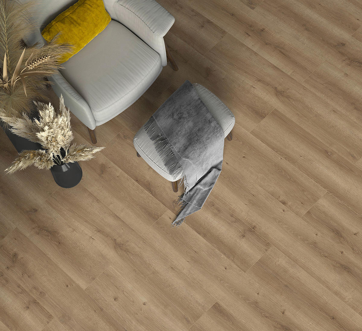 Click-Vinylboden Eiche braun ca. 2,538 m² im Paket  B/L: ca. 24,6x129 cm pro Paket Eiche braun ca. 2,538 m² im Paket - braun (24,60/129,00cm)