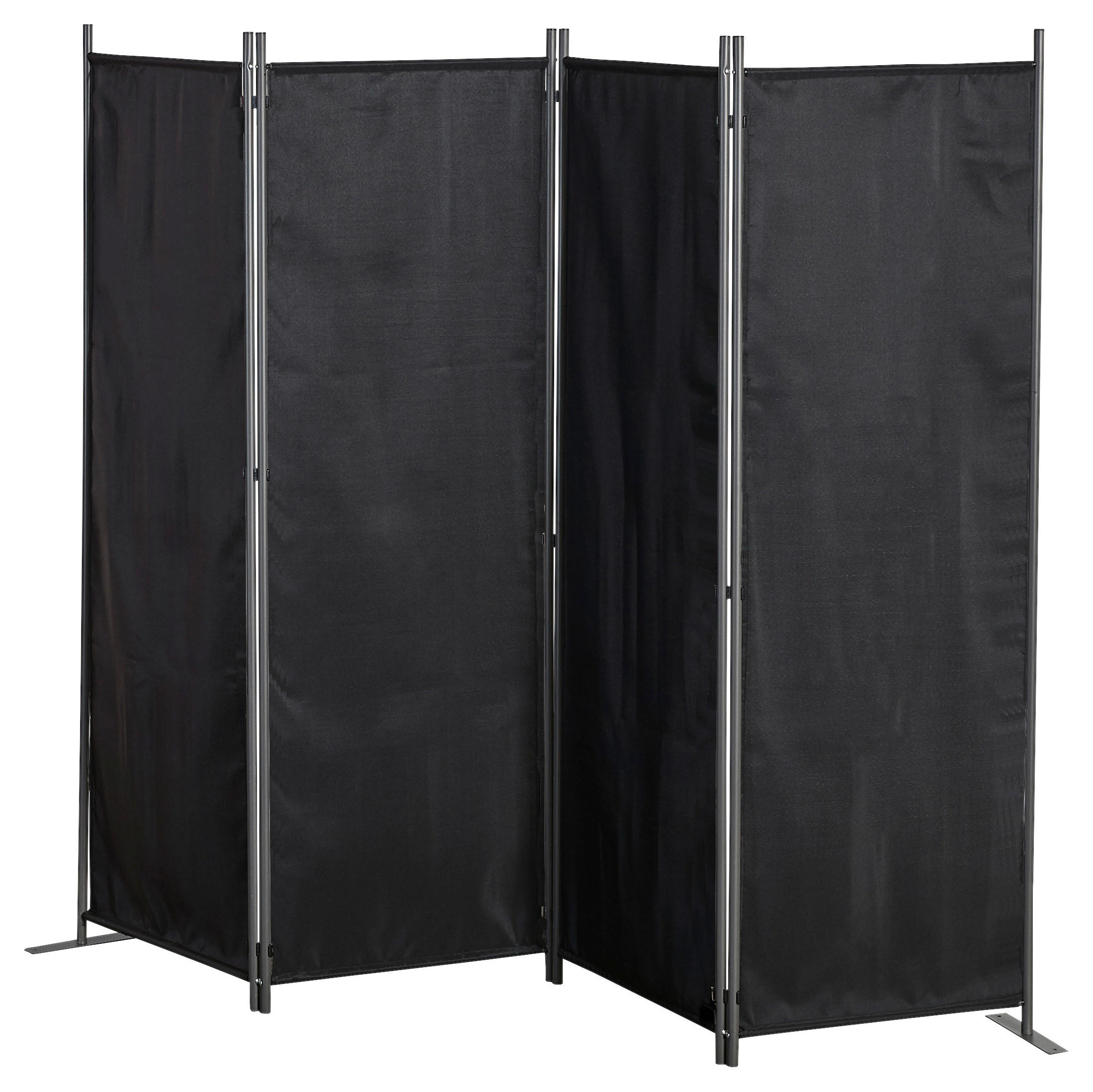 Grasekamp Paravent schwarz Stahl H/L: ca. 170x225 cm Paravent_Sichtschutz_4tlg. schwarz - schwarz (225,00cm) - Grasekamp