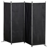 Grasekamp Paravent schwarz Stahl H/L: ca. 170x225 cm Paravent_Sichtschutz_4tlg. schwarz - schwarz (225,00cm) - Grasekamp