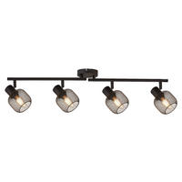 Searchlight Strahler schwarz Stahl B/H/L: ca. 9x19x79 cm E14 4 Brennstellen Meshy - schwarz (79,00/9,00/19,00cm) - Searchlight