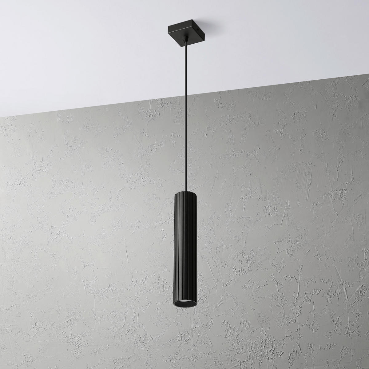 Lamkur Strahler schwarz Stahl B/H/L: ca. 6,5x118x6,5 cm 1 Brennstellen Prisma - schwarz (6,50/6,50/118,00cm) - Lamkur