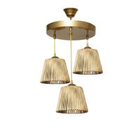 Opviq Pendelleuchte natur B/H/T/L/D: ca. 35x85x35x35x35 cm E27 3 Brennstellen Pendelleuchte_SP177 - natur (35,00/35,00/85,00cm) - Opviq