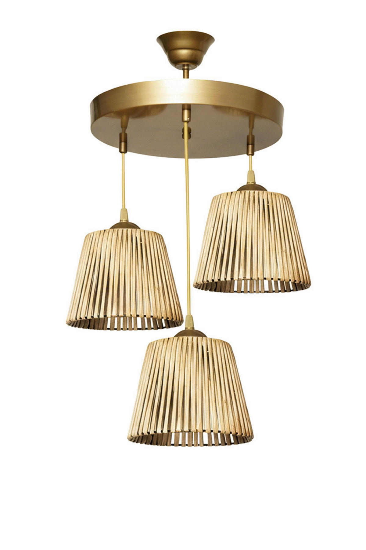 Opviq Pendelleuchte natur B/H/T/L/D: ca. 35x85x35x35x35 cm E27 3 Brennstellen Pendelleuchte_SP177 - natur (35,00/35,00/85,00cm) - Opviq