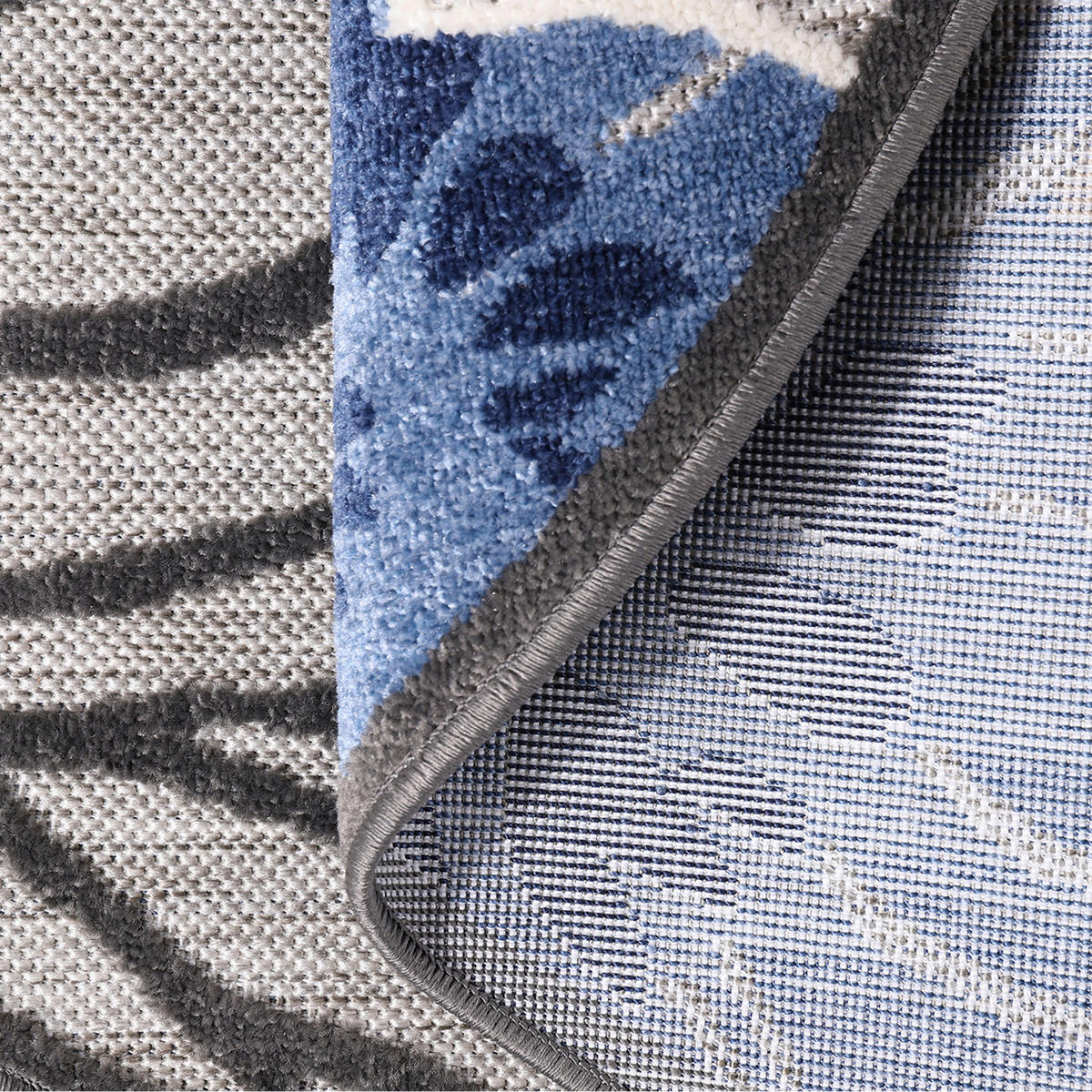 Sanat Outdoorteppich FLORAL grau B/L: ca. 200x200 cm FLORAL - grau (200,00/200,00cm) - Sanat