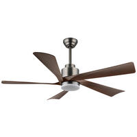 GLOBO LED-Deckenventilator Opal dunkelbraun grau Kunststoff Metall H/D: ca. 48x132 cm 1 Brennstellen MODESTO - dunkelbraun/Opal (132,00/48,00cm) - GLOBO