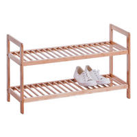 Zeller Schuhregal natur Bambus B/H/T: ca. 70x40x26 cm Schuhregal_mit_2_Ablagen - natur (70,00/40,00/26,00cm) - Zeller