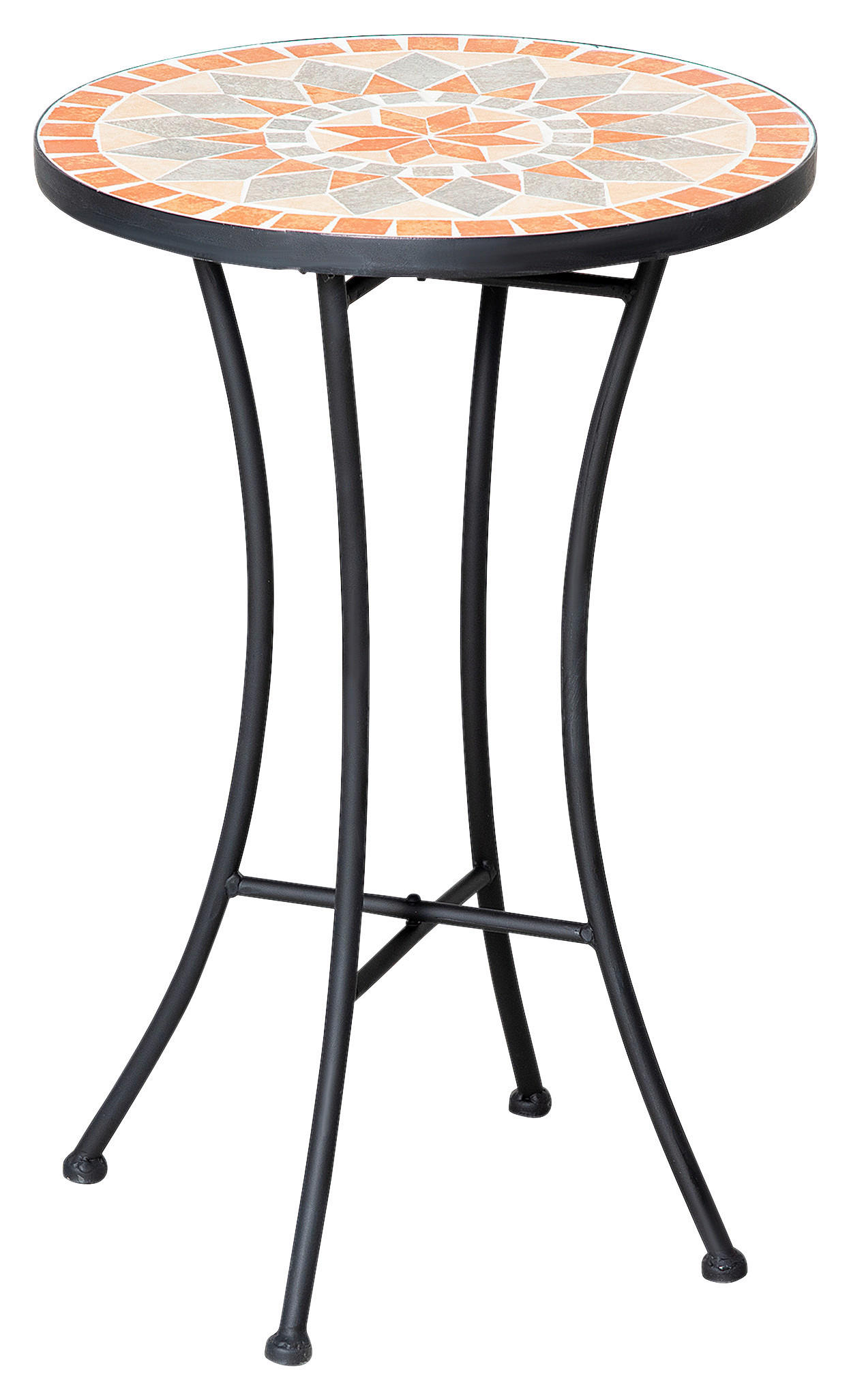 Outsunny Gartentisch schwarz Keramik H/D: ca. 54x36 cm Gartentisch - gelb/schwarz (36,00/54,00cm) - Outsunny