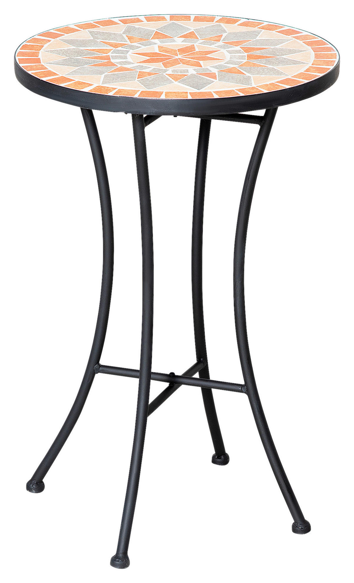 Outsunny Gartentisch schwarz Keramik H/D: ca. 54x36 cm Gartentisch - gelb/schwarz (36,00/54,00cm) - Outsunny