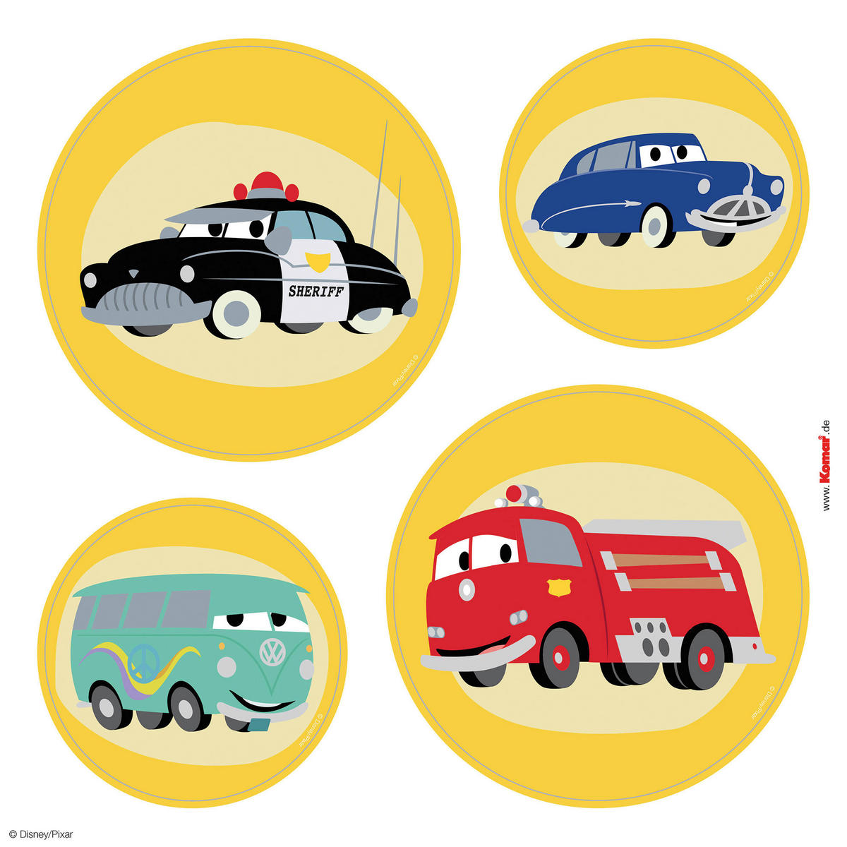 Komar Fenstersticker Cars Ka Chow  Cars Ka Chow B/L: ca. 30x30 cm Cars Ka Chow - (30,00/30,00cm) - Komar