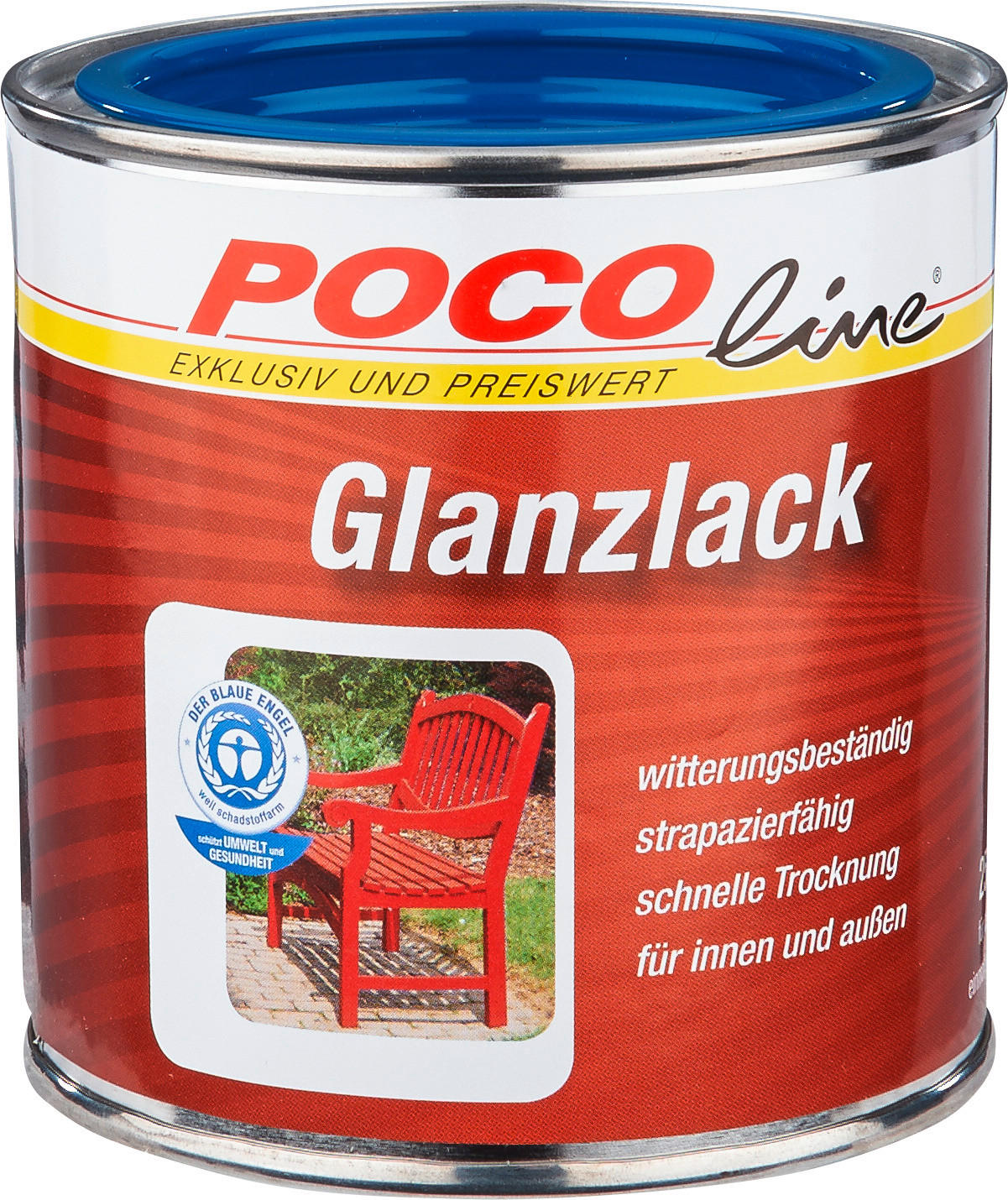 POCOline Acyl Buntlack enzianblau glänzend ca. 0,25 l Glanzlack_Acryl_2in1 250ml - enzianblau (8,00/8,00cm) - POCOline