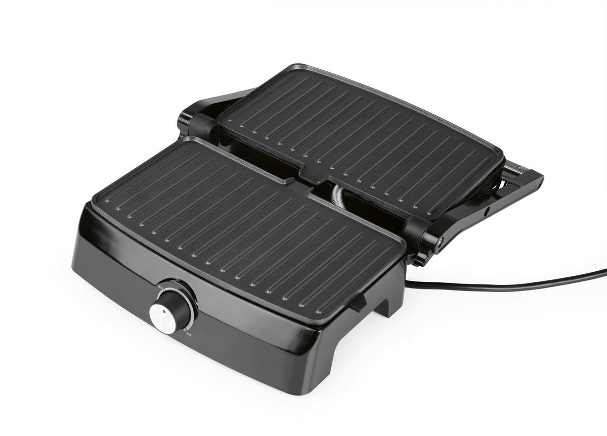 GOURMETmaxx Kontaktgrill 15173 schwarz Metall B/H/L: ca. 26,8x13x22,9 cm Kontaktgrill 15173 - schwarz/silber (22,90/26,80/13,00cm) - GOURMETmaxx