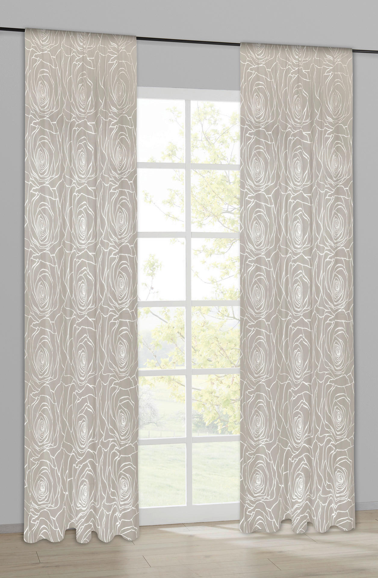 Verdunklungsvorhang Roses kitt B/L: ca. 140x245 cm Roses - kitt (140,00/245,00cm)