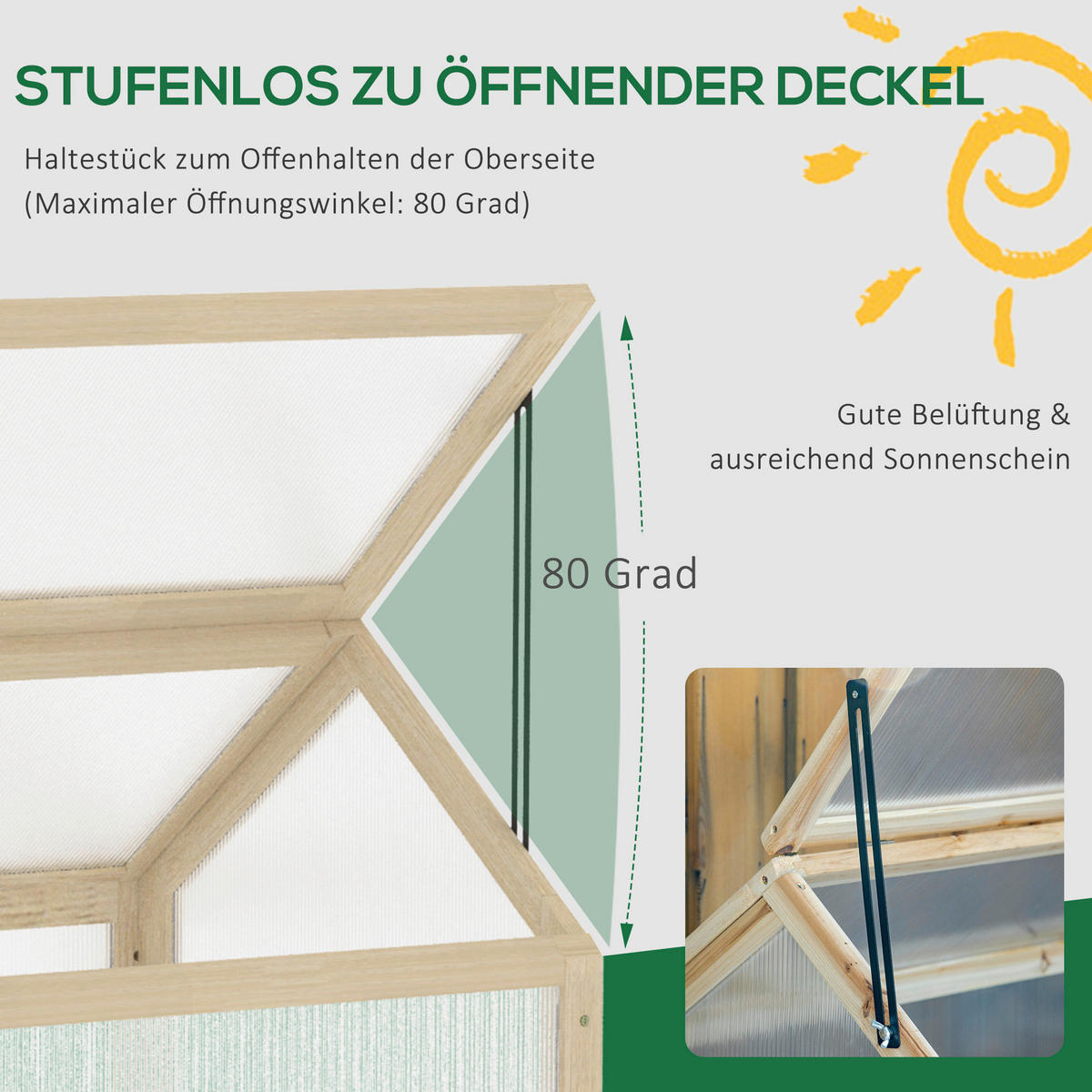 Outsunny Gewächshaus B/H/L: ca. 52x49,5x90 cm Gewächshaus - natur (90,00/52,00/49,50cm) - Outsunny