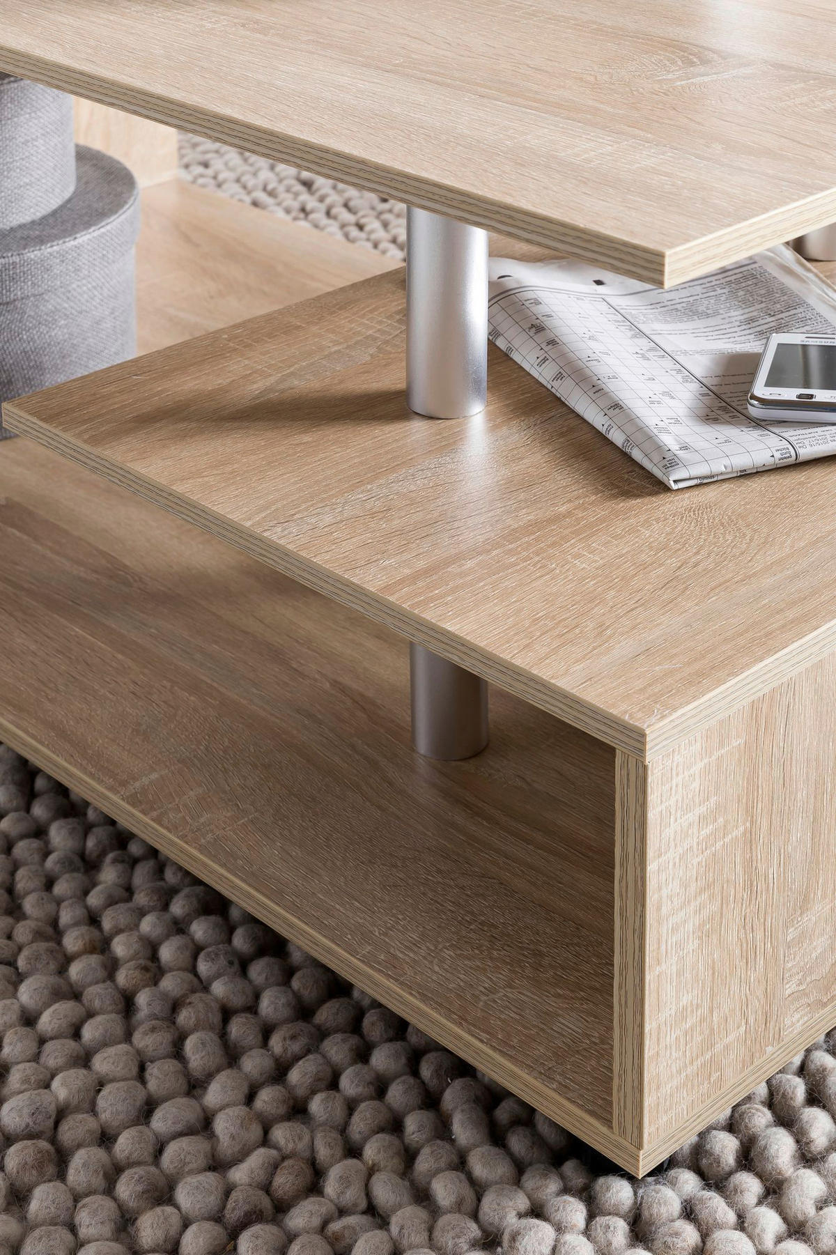 Couchtisch braun B/H/T: ca. 105x48x60 cm Couchtisch - braun (105,00/48,00/60,00cm) - Wohnling