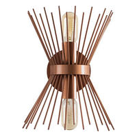 Opviq Wandleuchte Kupfer B/H/T/L: ca. 16x33x16x23 cm E27 2 Brennstellen GMN - Kupfer (23,00/16,00/33,00cm) - Opviq