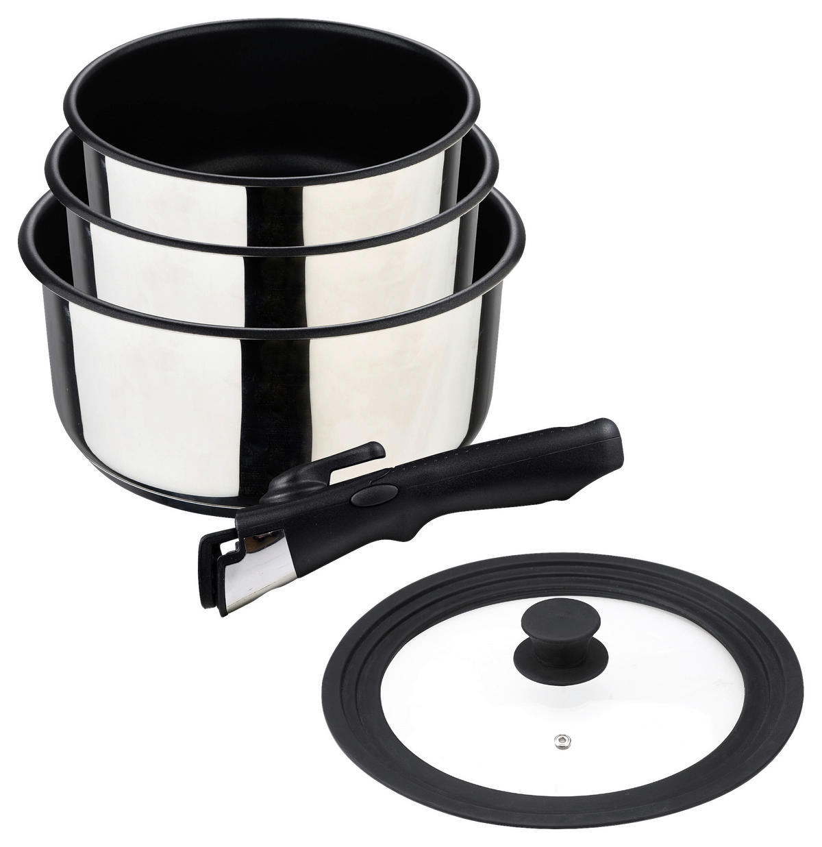 BERGNER Pfannenset Click & cook silber Edelstahl Click & cook - silber - BERGNER