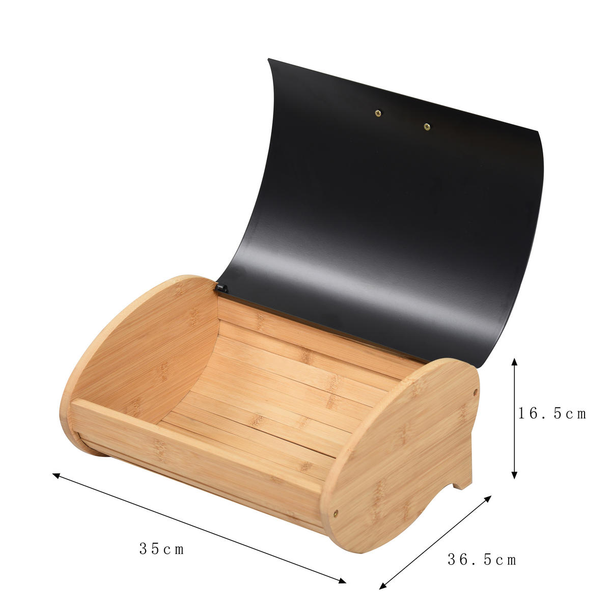 POCOline Brotkasten schwarz Bambus B/H/L: ca. 25x17x35 cm Brotkorb Bambus - schwarz (35,00/25,00/17,00cm) - POCOline