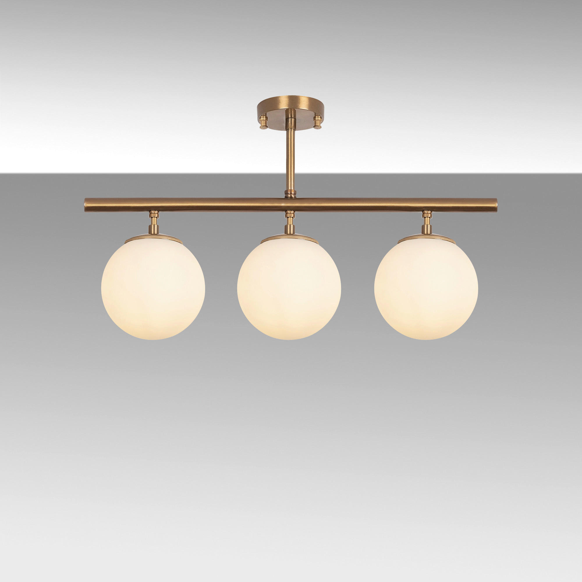 Opviq Deckenleuchte Atmaca bronze Glas Metall B/H/T/L/D: ca. 15x37x15x60x15 cm E27 3 Brennstellen Atmaca - bronze (60,00/15,00/37,00cm) - Opviq