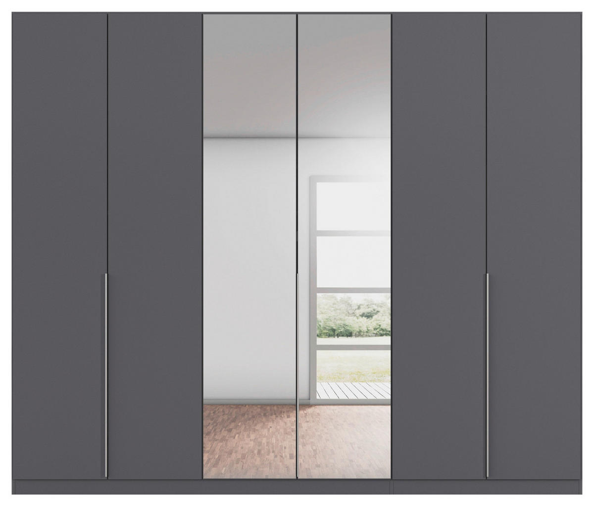Kleiderschrank Alabama grau B/H/T: ca. 271x229x54 cm Alabama - Alu/grau (271,00/229,00/54,00cm)