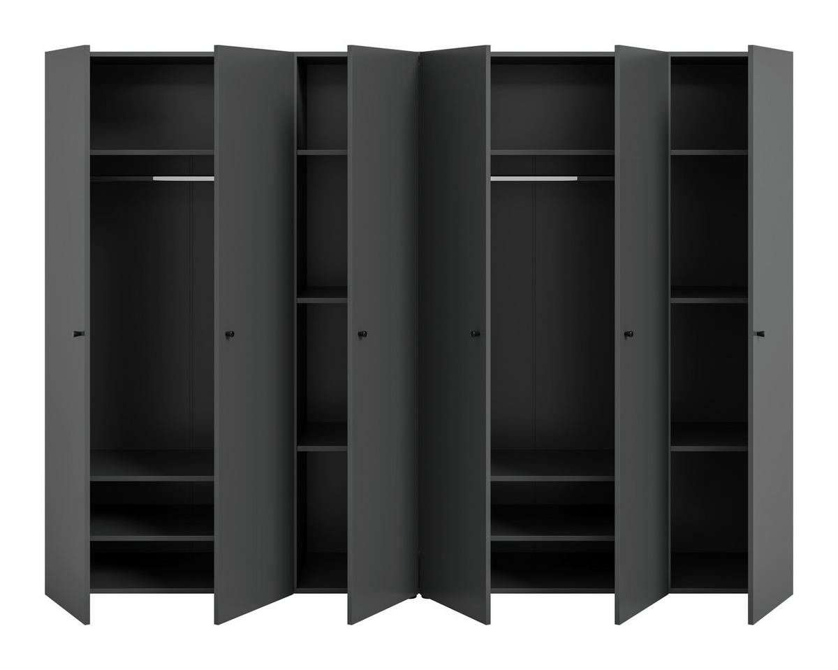 Kleiderschrank DARWIN anthrazit B/H/T: ca. 240x176x51 cm DARWIN - anthrazit (240,00/176,00/51,00cm) - xonox.home