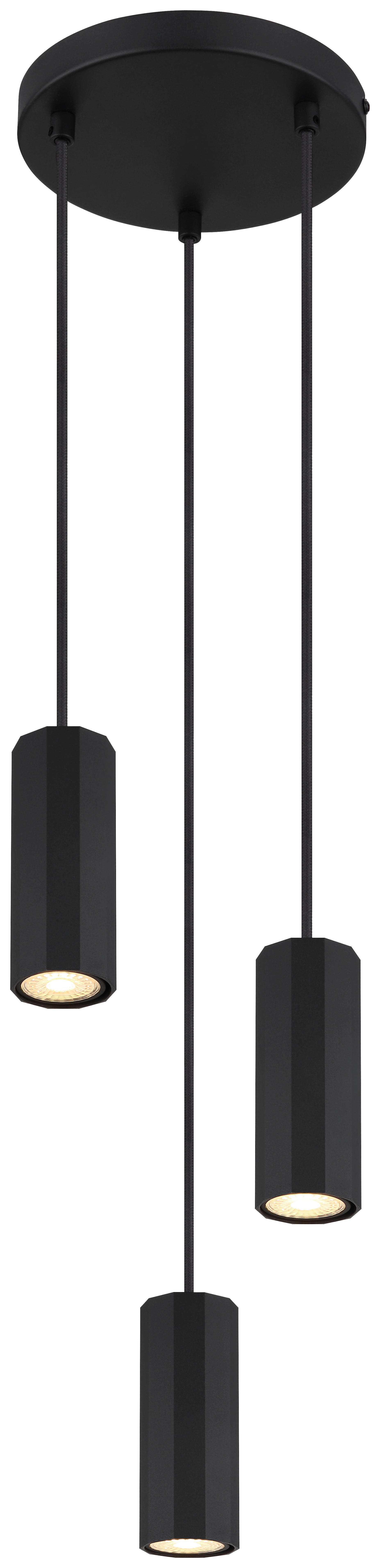 GLOBO Pendelleuchte JAMES 57918-3HB mattschwarz Metall Kunststoff H/D: ca. 120x21 cm GU10 3 Brennstellen JAMES - mattschwarz (21,00/120,00cm) - GLOBO