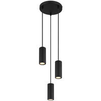 GLOBO Pendelleuchte JAMES 57918-3HB mattschwarz Metall Kunststoff H/D: ca. 120x21 cm GU10 3 Brennstellen JAMES - mattschwarz (21,00/120,00cm) - GLOBO