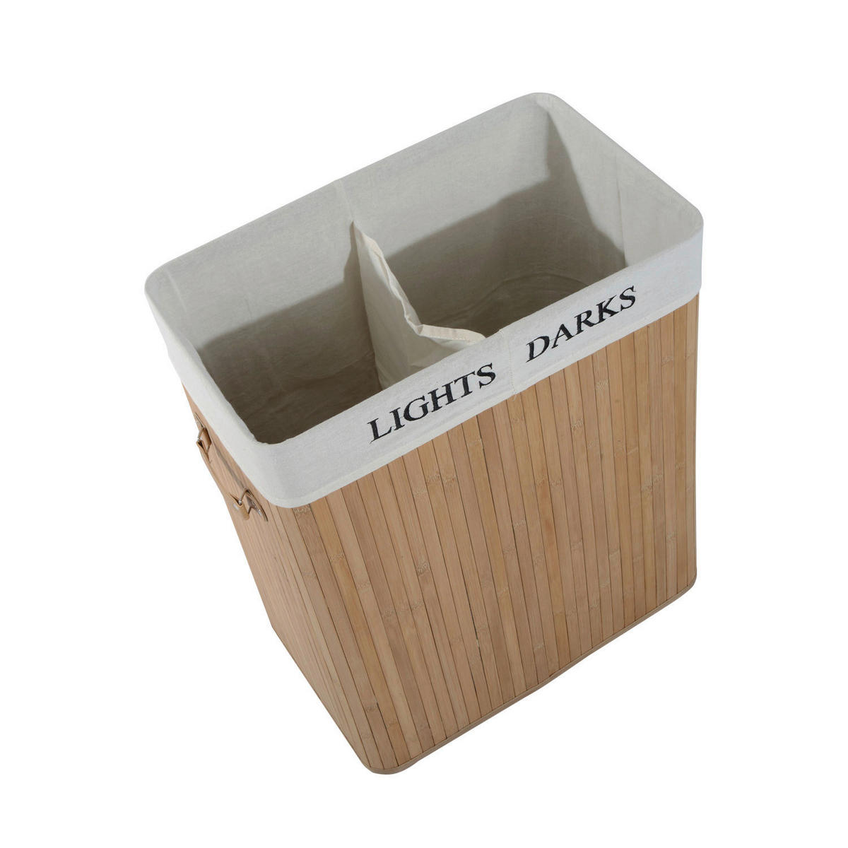 Wäschekorb mit 2 Tragegriffen natur Bambus Stoff Kunststoff B/H/L: ca. 32x63x52 cm Wäschekorb 850-020 - natur (52,00/32,00/63,00cm) - HOMCOM