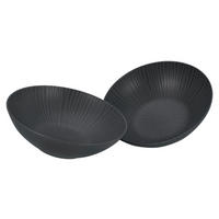 CreaTable Salatschüssel-Set Vesuvio schwarz Steinzeug D: ca. 24 cm Vesuvio - schwarz (24,00cm) - CreaTable
