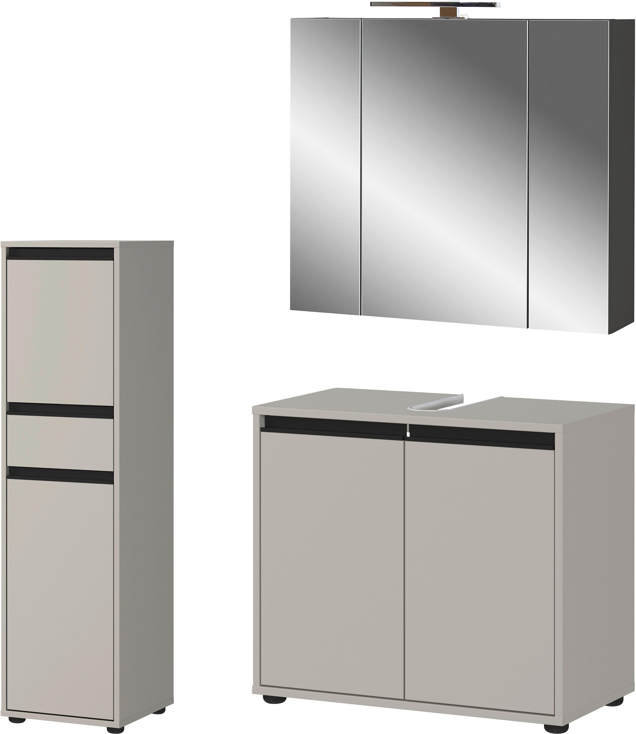 Badezimmer-Set 9942-186 steingrau B/H/T: ca. 124x200x34 cm 9942-186 - steingrau (124,00/200,00/34,00cm) - Germania