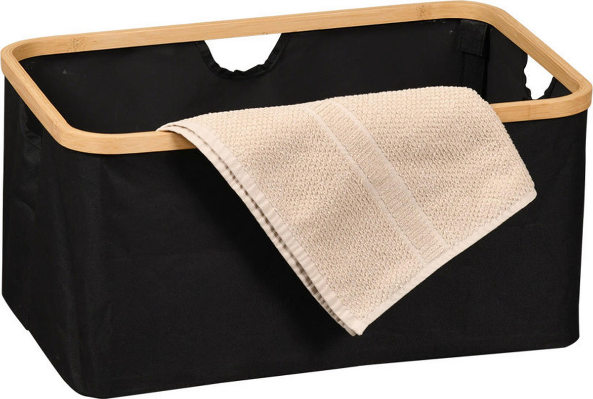 Kesper Aufbewahrungskorb schwarz Bambus B/H/L: ca. 38,5x4,5x56 cm Aufbewahrungskorb - braun/schwarz (56,00/38,50/4,50cm) - Kesper