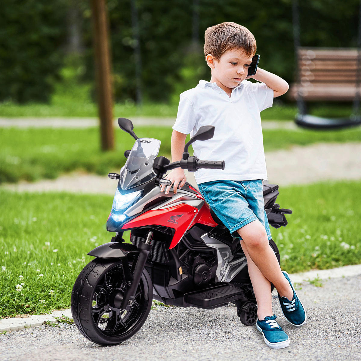 AIYAPLAY Kinder-Elektromotorrad rot B/H/L: ca. 46x75x107 cm Kinder-Elektromotorrad - rot (107,00/46,00/75,00cm) - AIYAPLAY