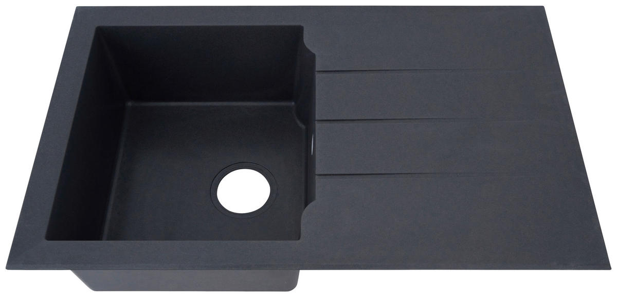 Respekta Einbauspüle Alineo 81x50 TG Titaniumgrau Quarzolite B/H/T: ca. 81x21x50 cm Alineo 81x50 TG - Titaniumgrau (81,00/21,00/50,00cm) - Respekta