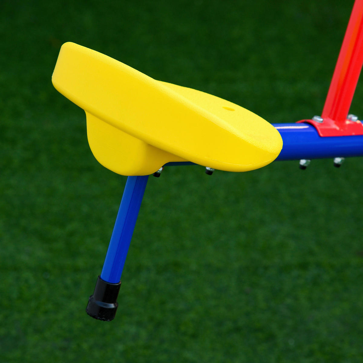 Outsunny Schaukel blau B/H/L: ca. 77x182x63 cm Schaukel - blau/gelb (63,00/77,00/182,00cm) - Outsunny