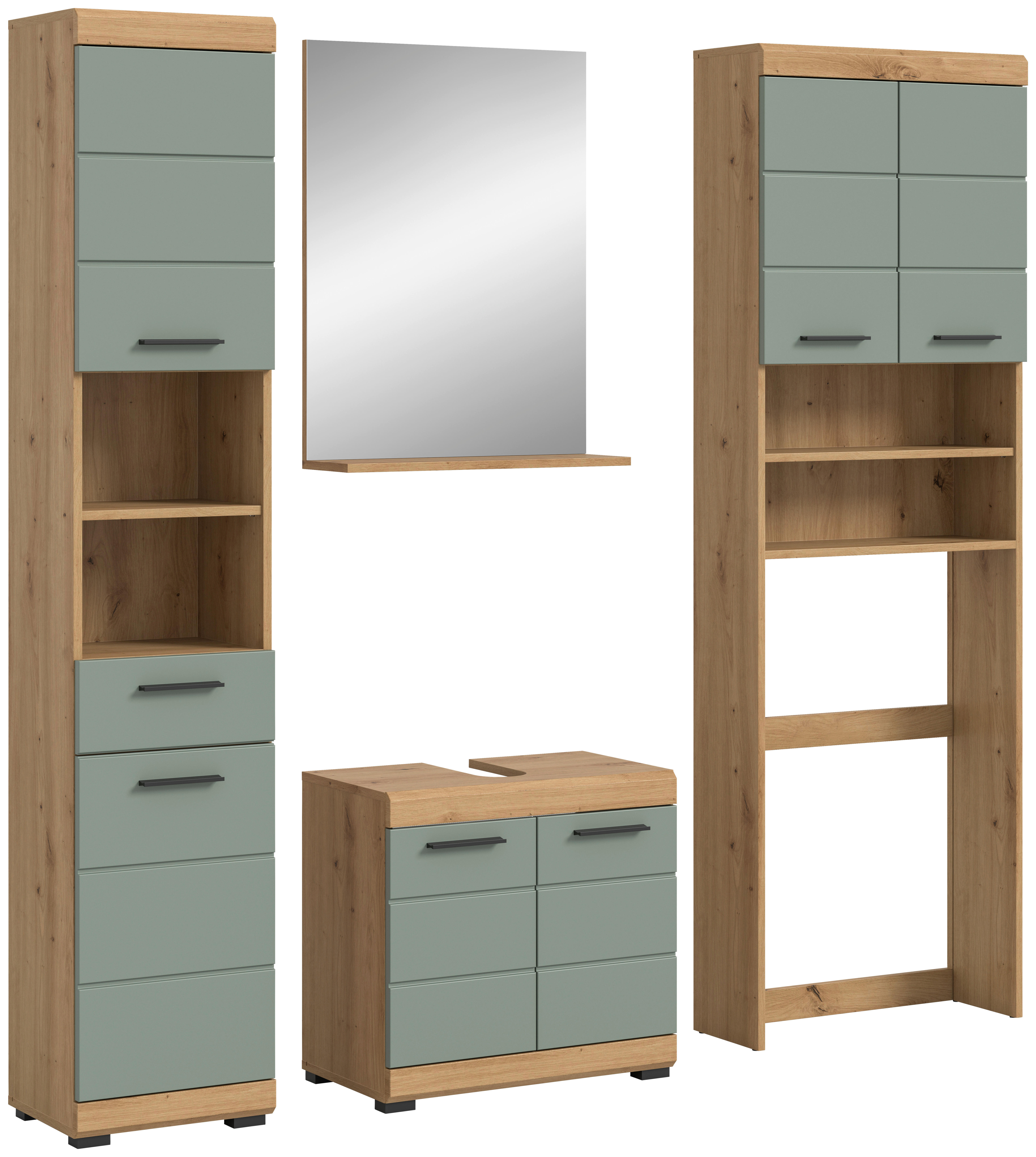 Badezimmer-Set Scout Eiche Artisan Nachbildung salbei Nachbildung B/H/T: ca. 190x191x34 cm Scout - Eiche/salbei (190,00/191,00/34,00cm) - xonox.home