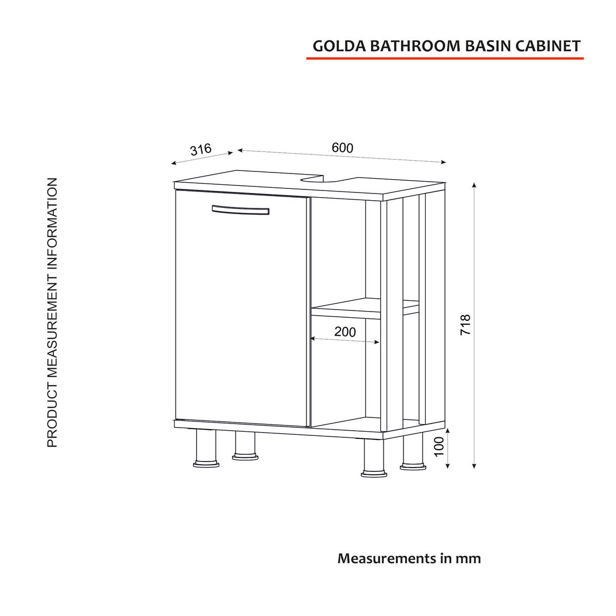 Waschbeckenunterschrank Golda weiß natur Nachbildung B/H/T: ca. 60x71,8x31,6 cm Golda - weiß/natur (60,00/71,80/31,60cm) - moebel17