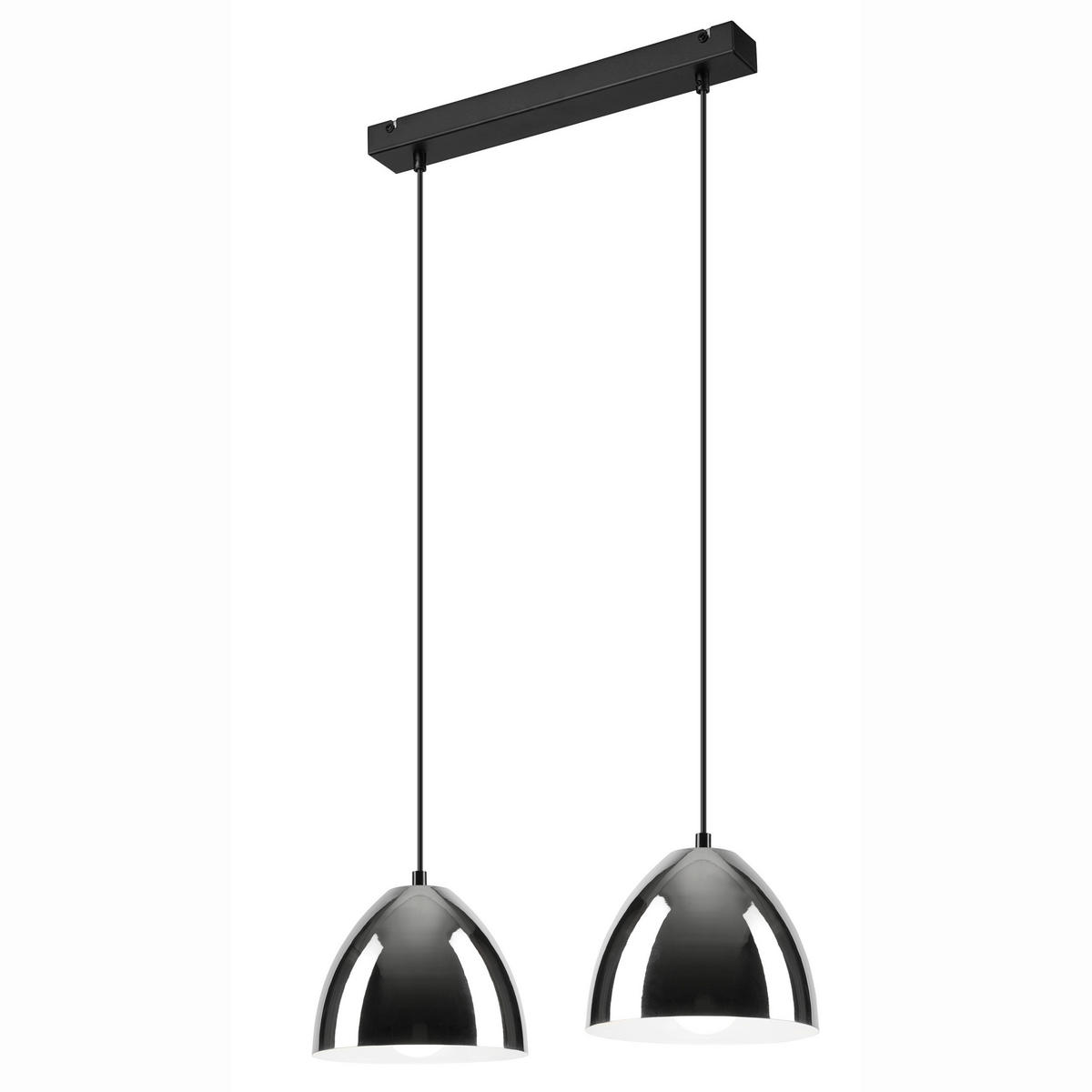 Lamkur Pendelleuchte MIA 40455 Chrom Stahl H/L: ca. 89x50 cm E27 2 Brennstellen Mia - Chrom (50,00cm) - Lamkur