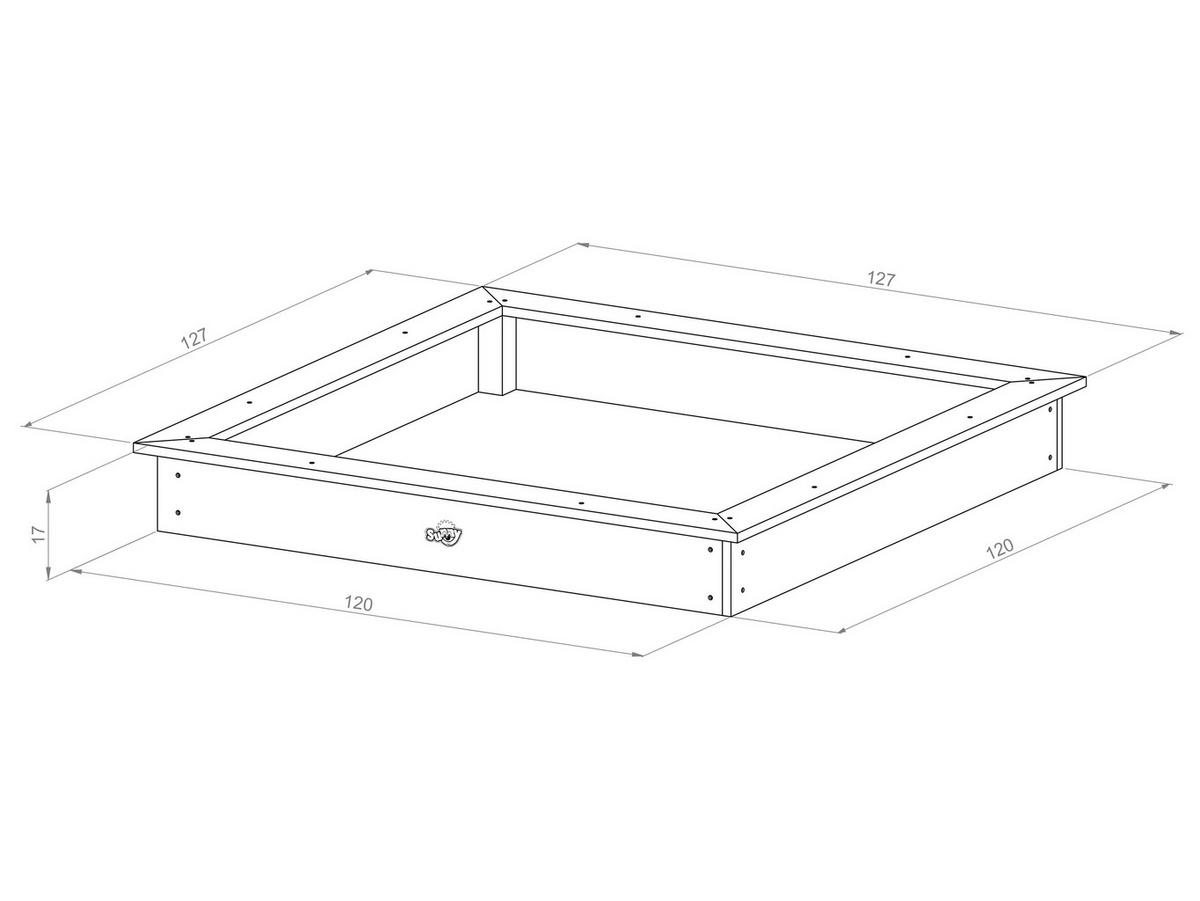 Sunny Sandkasten Sandy schwarz Holz B/H/L: ca. 127x17x127 cm Sandy - weiß/schwarz (127,00/127,00/17,00cm) - Sunny