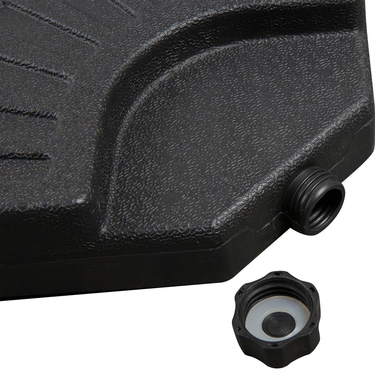 Outsunny Schirmständer mit 4 Teilen Schirmständer_mit_4Teilen - schwarz (48,00/48,00/8,00cm) - Outsunny