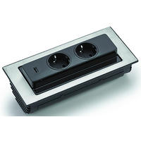 Naber Steckdosenelement Evoline BackFlip schwarz Kunststoff Edelstahl B/H/T: ca. 22,52x5,6x10,48 cm Evoline BackFlip - schwarz (22,52/5,60/10,48cm) - Naber