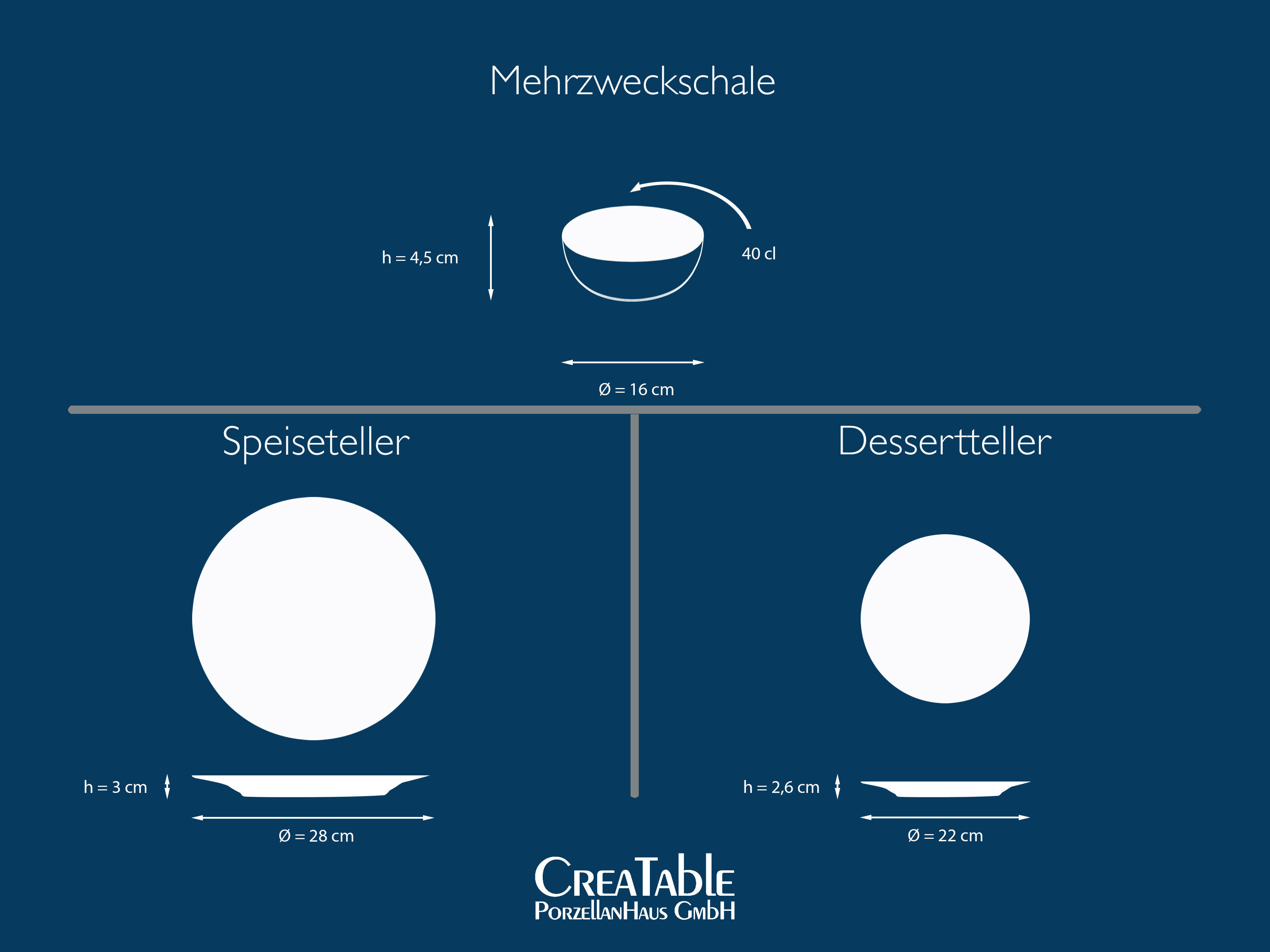 CreaTable Tafelservice Uno grau Steinzeu...