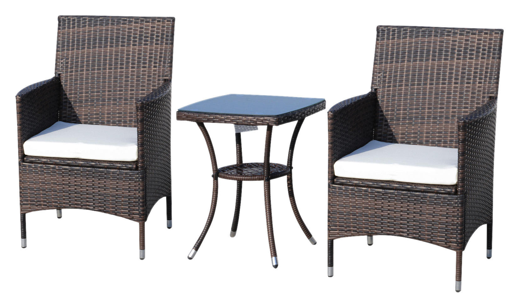 Outsunny Gartenmöbel-Set braun Polyrattan B/H/L: ca. 58,5x89,5x60 cm Gartenmöbel-Set - braun (60,00/58,50/89,50cm) - Outsunny