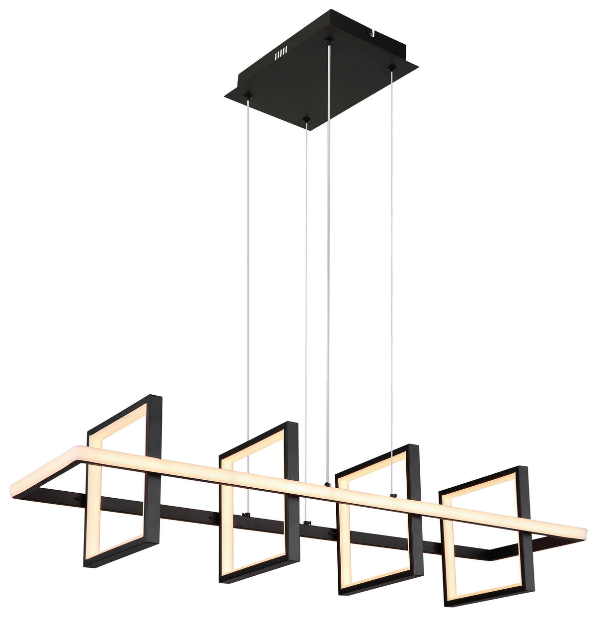 GLOBO Pendelleuchte schwarz Metall Silikon Aluminium B/H/T: ca. 28x120x90 cm 1.0 Brennstellen 67194-60 - schwarz (28,00/120,00/90,00cm) - GLOBO
