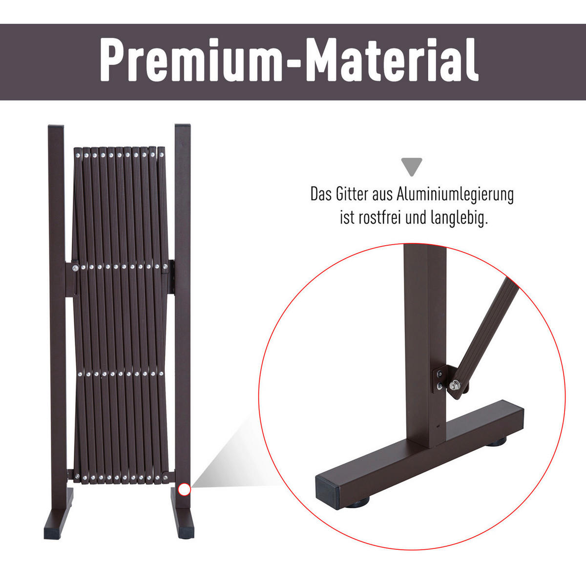 Outsunny Scherengitter dunkelbraun Aluminium B/H/L: ca. 31x103,5x300 cm Scherengitter - dunkelbraun (300,00/31,00/103,50cm) - Outsunny