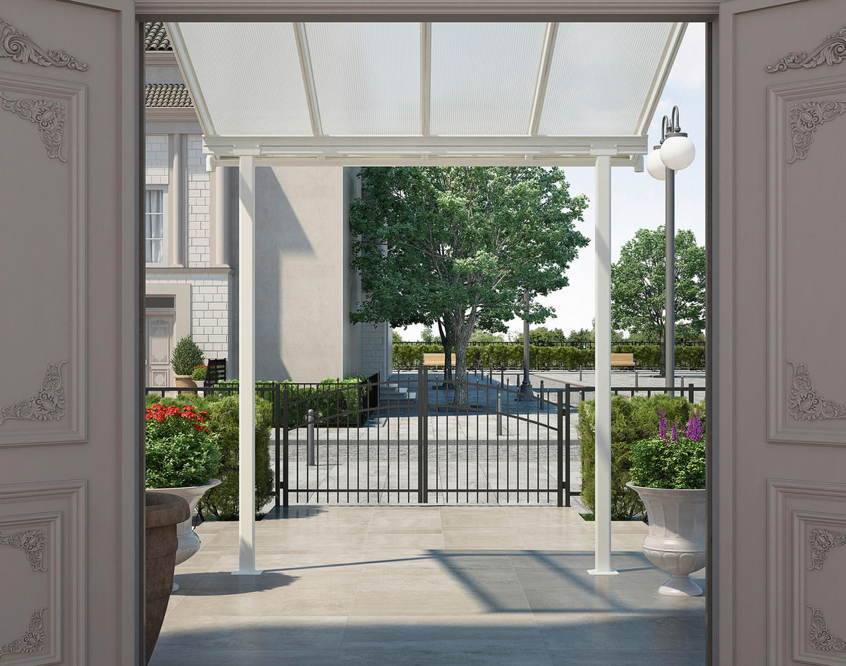 Palram Terrassendach Sierra weiß Aluminium B/H/T: ca. 230x300x230 cm Sierra - weiß (230,00/300,00/230,00cm) - Palram