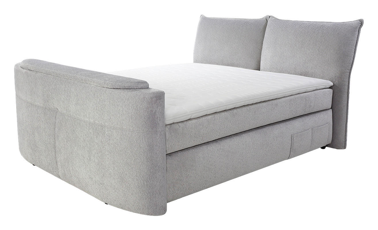 Boxspringbett  hellgrau Liegefläche B/L: ca. 180x200 cm Trailer_Max_Boxspringbett - hellgrau (207,00/114,00/254,00cm)