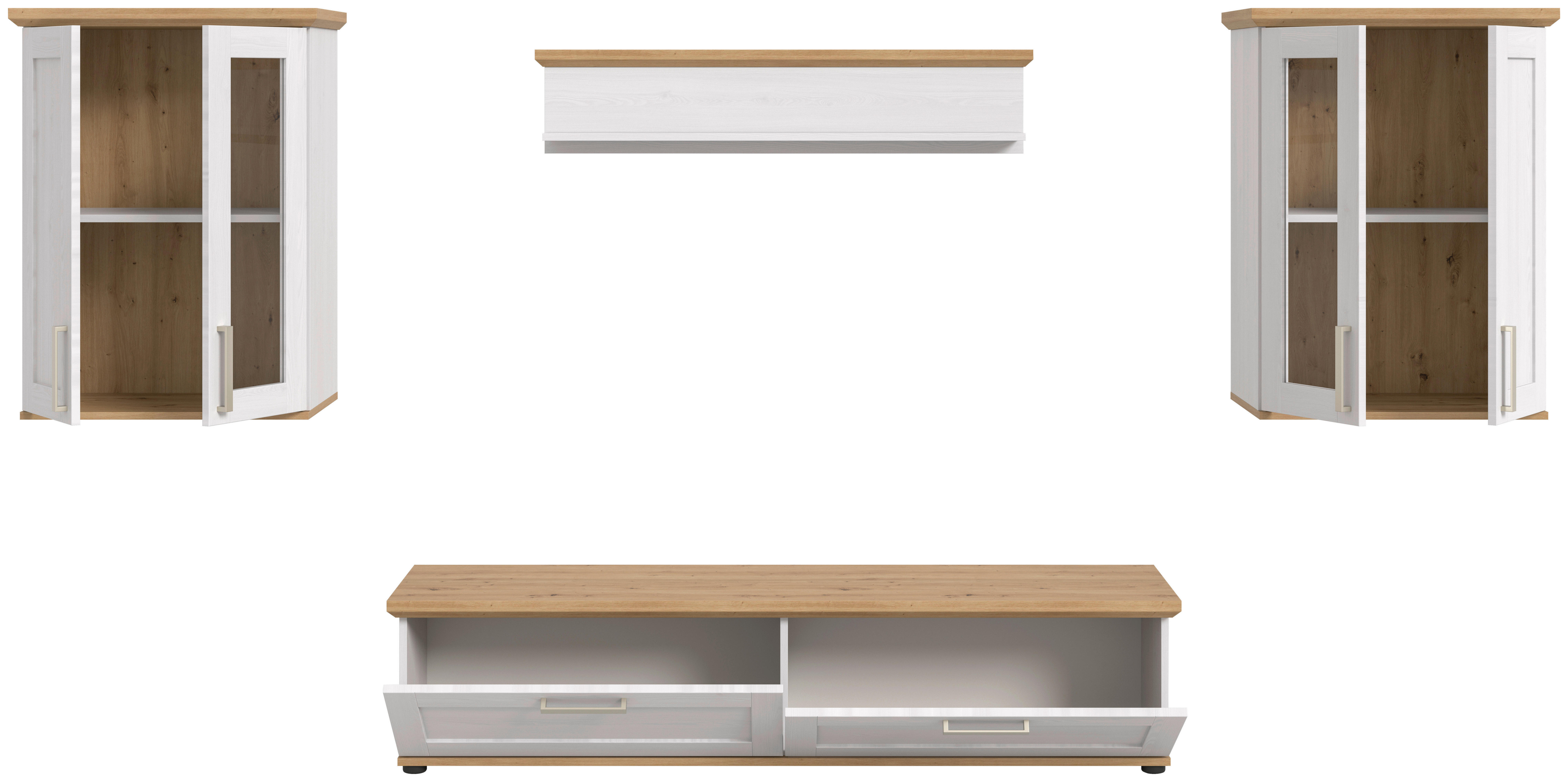 Wohnwand VERONA Lärche Nachbildung Eiche Nachbildung B/H/T: ca. 336x161x40 cm VERONA - Eiche/Lärche (336,00/161,00/40,00cm) - xonox.home