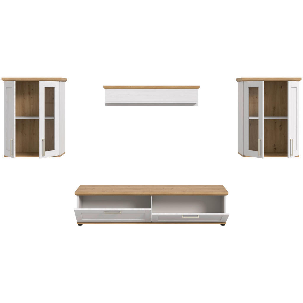 Thumbnail - Wohnwand VERONA Lärche Nachbildung Eiche Nachbildung B/H/T: ca. 336x161x40 cm