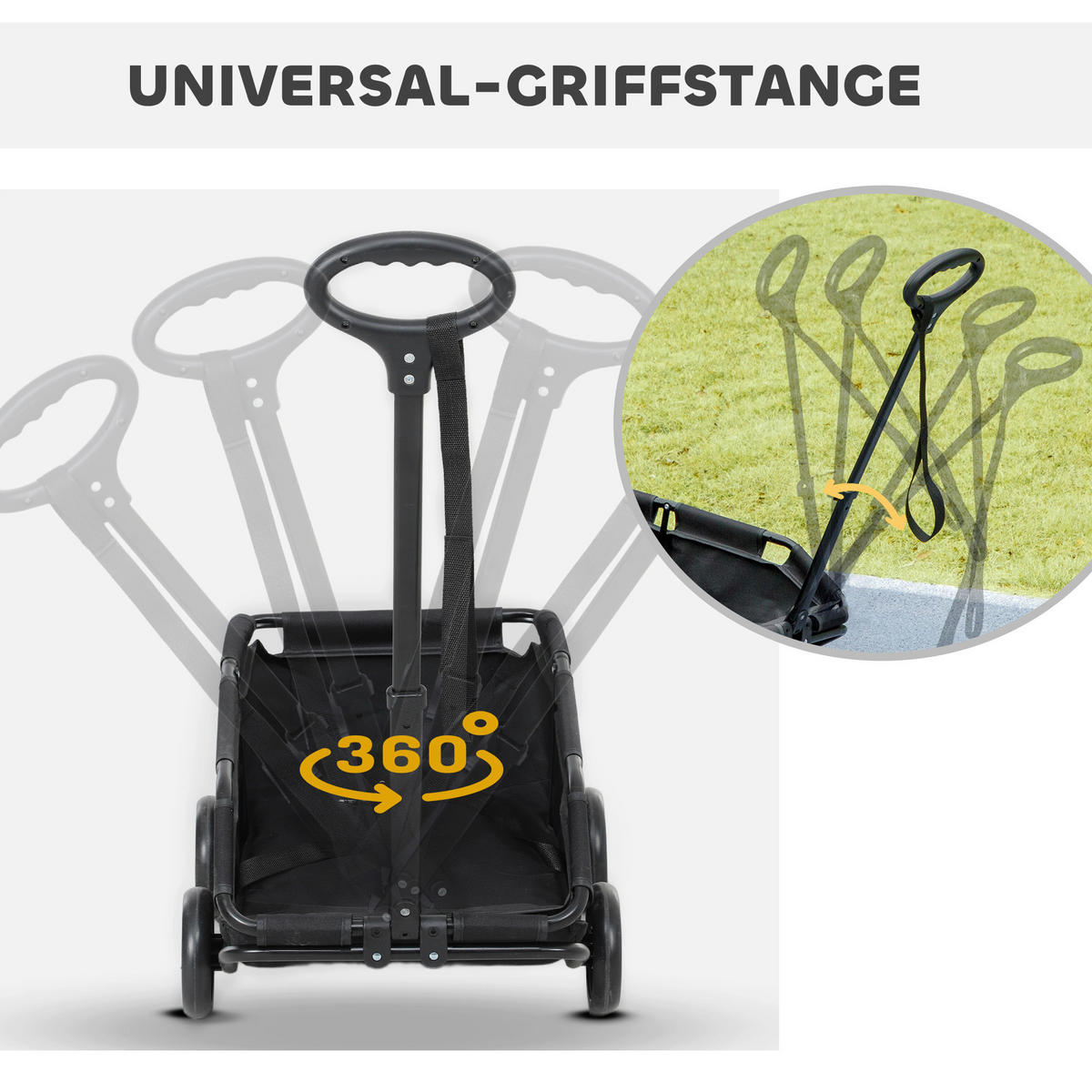 PawHut Hundewagen Hundewagen - schwarz (53,00/45,00/28,00cm) - PawHut