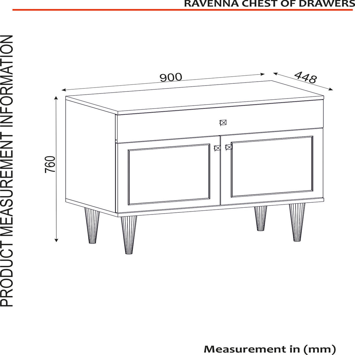Kommode Ravenna weiß Marmoroptik B/H/T: ca. 90x76x44,8 cm Ravenna - weiß/Marmoroptik (90,00/76,00/44,80cm) - moebel17