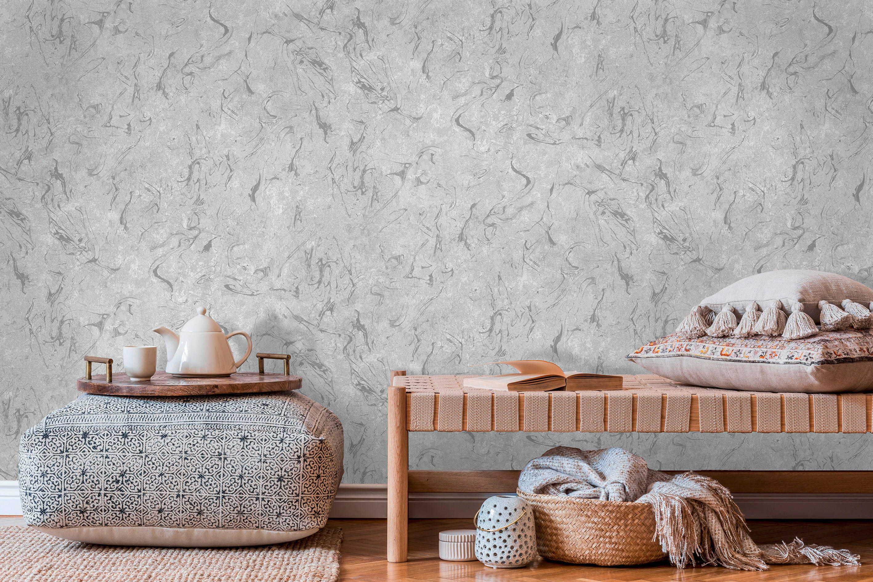 Thumbnail - UGEPA Papiertapete grau B/L: ca. 53x1005 cm